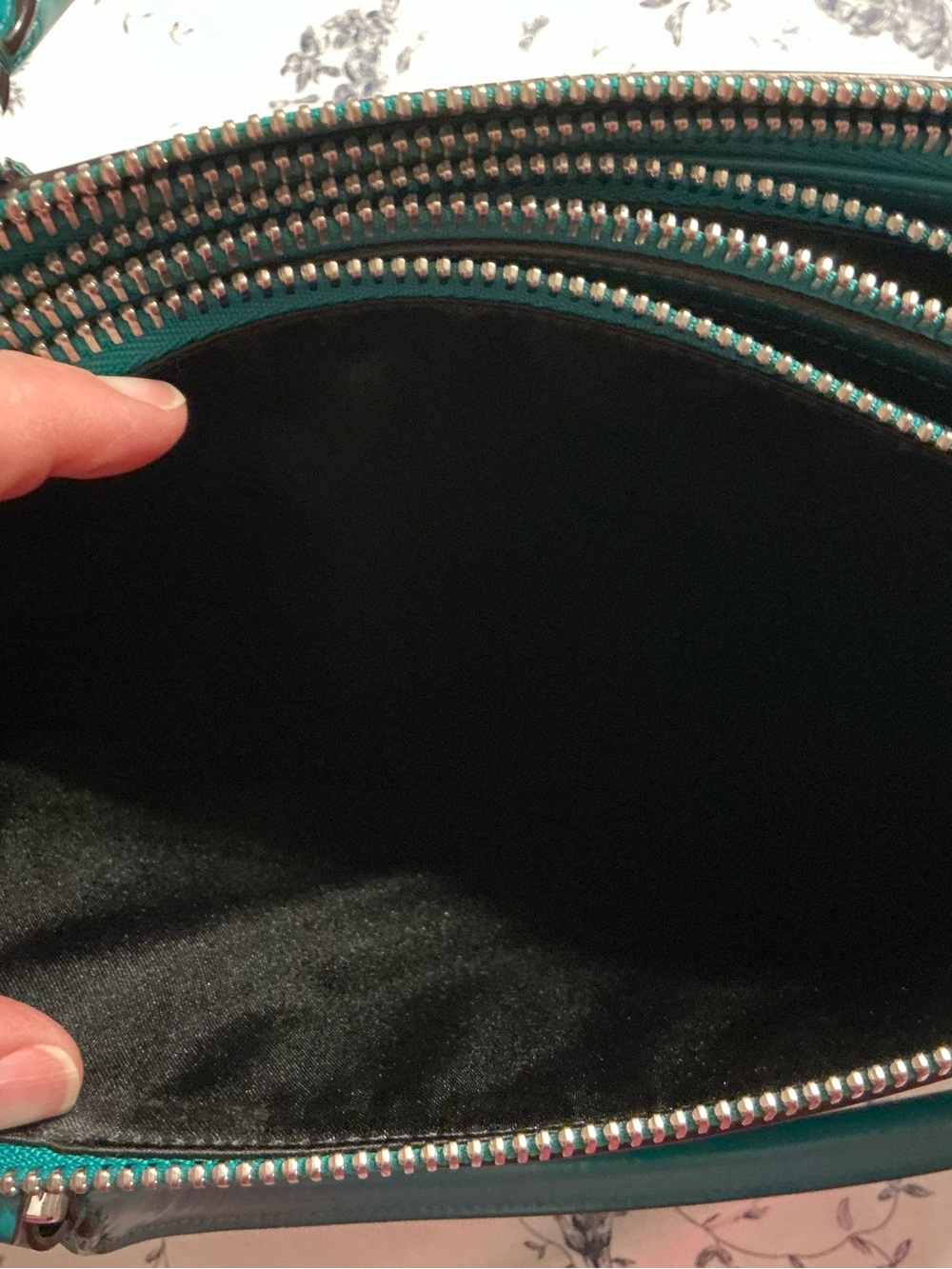 Coach Medium Borough Crossbody Satchel in Rich Teal - Picture 11 of 15